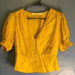 ASTR The Label Musatrd yellow blouse. Stitch fix.